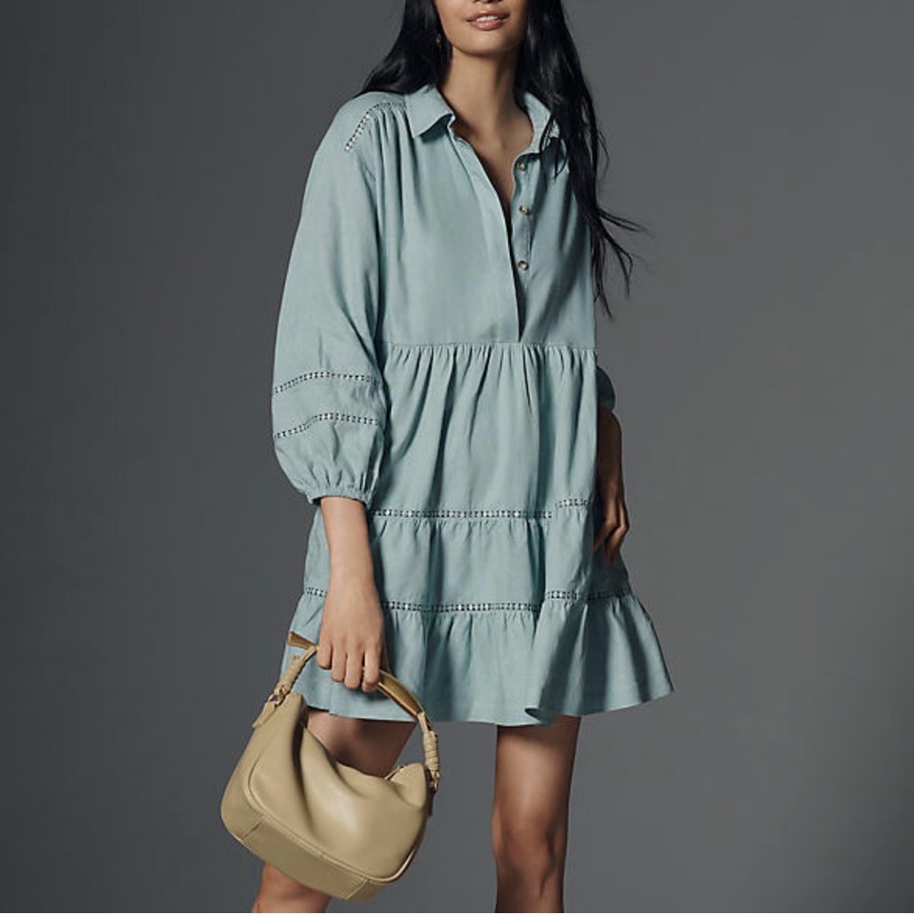NWT Anthropologie Maeve Tiered mini dress size L